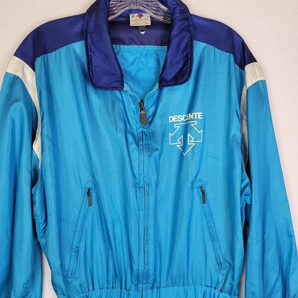 Descente Mens Ski Suit One Piece Size XS Blue Winter Sports Zip Outdoor Vintage - Picture 2 of 11